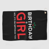 Verjaardag Meisje Kerstmis B Dag Golfhanddoek (Horizontaal)