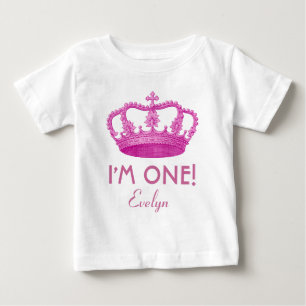 Verjaardag Meisje Koninklijke Prinses Kroon 1 jaar