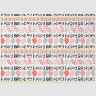 Verjaardag Meisje Patroon Tissue Papier