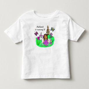 Verjaardag Meisje Prinses en Eenhoorn Leeftijd en Kinder Shirts