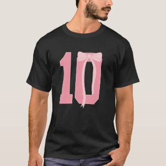 Verjaardag Meisje Roze Coquette Bow 10 Jaar Oud Ae T-shirt