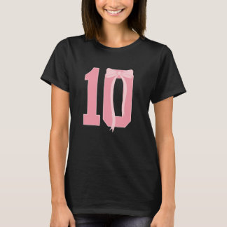 Verjaardag Meisje Roze Coquette Bow 10 Jaar Oud Ae T-shirt
