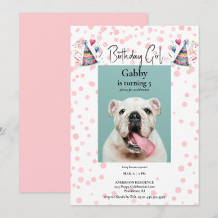 Verjaardag Meisje Roze Huisdier Foto Verjaardagsfe Kaart