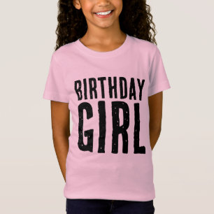 VERJAARDAG MEISJE T-SHIRT MEISJES ROZE