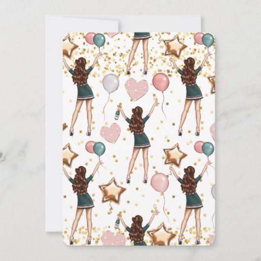 Verjaardag Meisje Uitnodiging (Voorkant)