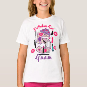 Verjaardag meisje vijf 5 Spa Make-up T-shirt