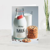 Verjaardag Melk en Chocolade Chip Cookies Kaart (Voorkant)
