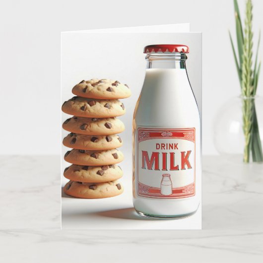 Verjaardag Melk en Chocolade Chip Cookies Kaart (Voorkant)