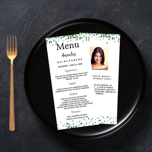 Verjaardag Menu groene foto leuke weetjes