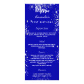 Verjaardag Menu koninklijk blauw zilver foto leuke (Voorkant)