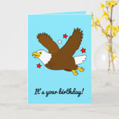 Verjaardag met arend die tussen de sterren zweeft kaart (Gele Bloem)