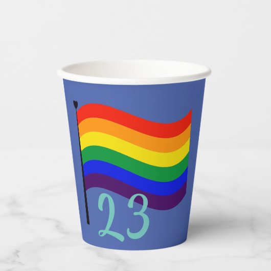 Verjaardag met gepersonaliseerde naam en foto rege papieren bekers (Voorkant)