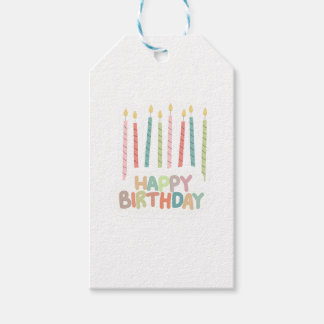 Verjaardag met kaarsen cadeaulabel