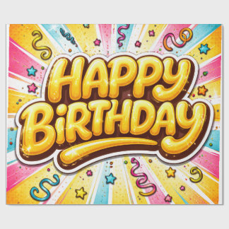 Verjaardag met knalfeest — Feestelijke bubbellette Cadeaupapier