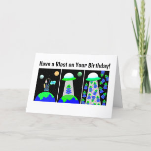 Verjaardag met leuke aliens kaart van Jo Afbeeldin
