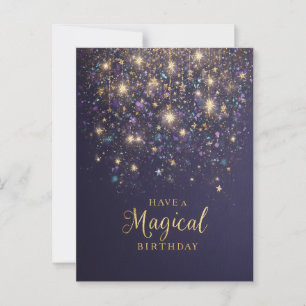 "Verjaardag met Magie" met Glitters en Sterren Briefkaart