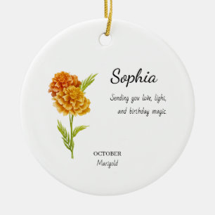 Verjaardag met oktoberfluitjes gepersonaliseerd keramisch ornament