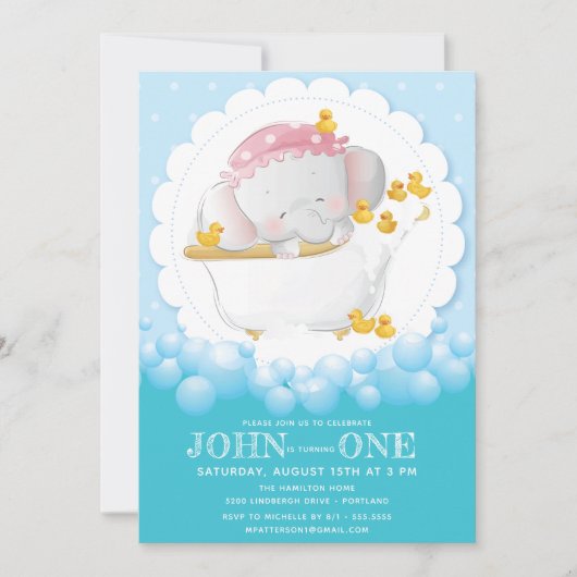 Verjaardag met Olifant Kaart (Voorkant)