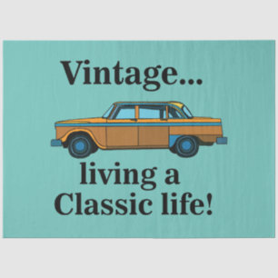 Verjaardag met Oude Klassieke Auto Tissuepapier