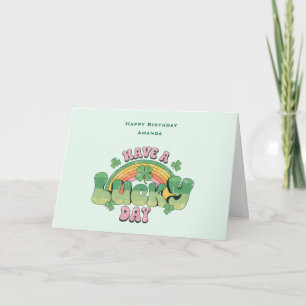 Verjaardag met Retro Typografie Stijl Kaart