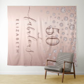 Verjaardag met rozegoud diamanten glans wandkleed (In Situ (horizontaal))