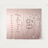 Verjaardag met rozegoud diamanten glans wandkleed (Voorkant (horizontaal))