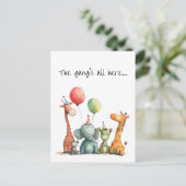 Verjaardag met Schattigee Quirky Cartoon Animals Briefkaart (Staand voorkant)