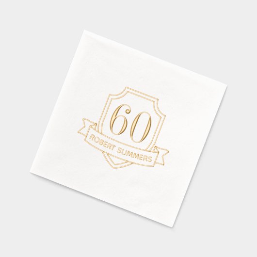 Verjaardag met schild en lint folie servetten (Links)