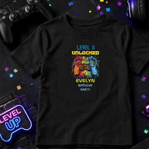 Verjaardag met videogame 'Game On Level Up' Kinder Shirts