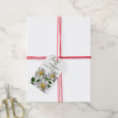 Verjaardag met witte bloem cadeaulabel (Met Touw)