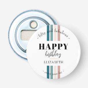 Verjaardag Minimalistisch design in pastelkleuren Button Flesopener