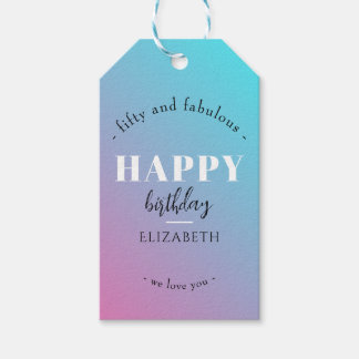 Verjaardag Minimalistisch design in pastelkleuren Cadeaulabel