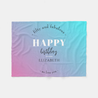 Verjaardag Minimalistisch design in pastelkleuren Fleece Deken