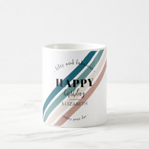 Verjaardag Minimalistisch design in pastelkleuren Koffiemok