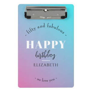Verjaardag Minimalistisch design in pastelkleuren Mini Klembord