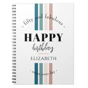 Verjaardag Minimalistisch design in pastelkleuren Notitieboek