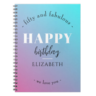 Verjaardag Minimalistisch design in pastelkleuren Notitieboek