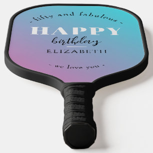 Verjaardag Minimalistisch design in pastelkleuren Pickleball Paddle