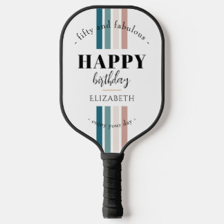 Verjaardag Minimalistisch design in pastelkleuren Pickleball Paddle