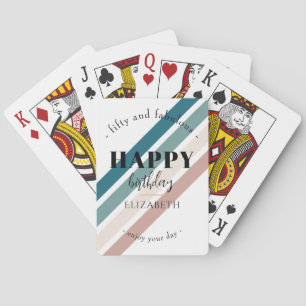 Verjaardag Minimalistisch design in pastelkleuren Pokerkaarten