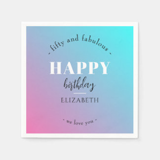 Verjaardag Minimalistisch design in pastelkleuren Servet