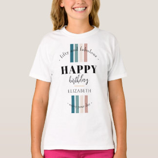 Verjaardag Minimalistisch design in pastelkleuren T-shirt