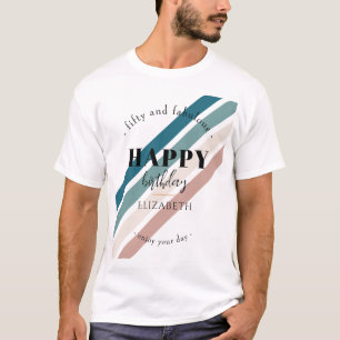Verjaardag Minimalistisch design in pastelkleuren T-shirt