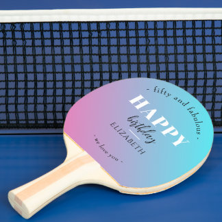Verjaardag Minimalistisch design in pastelkleuren Tafeltennisbatje