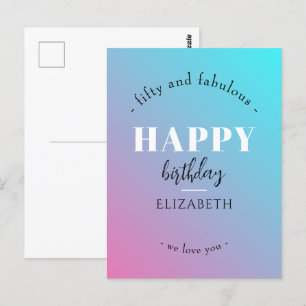 Verjaardag Minimalistisch ontwerp in pasteltinten Briefkaart