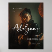 Verjaardag moderne foto welkom poster (Voorkant)