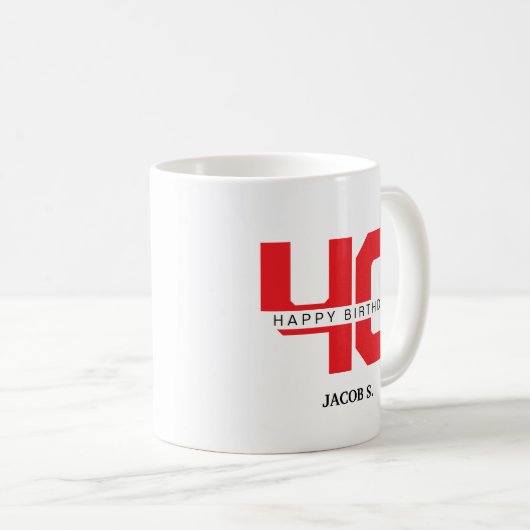 Verjaardag Mok met aangepaste leeftijd en naam (Voorkant rechts)