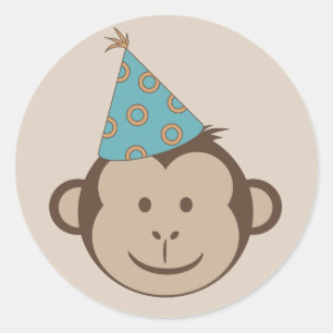 Verjaardag Monkey Goodie Bag Stickers