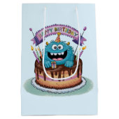 Verjaardag Monster Gift Bag Medium Cadeauzakje (Achterkant)