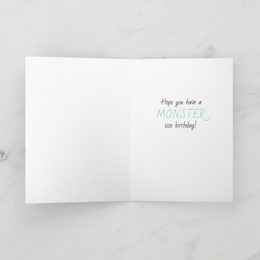 Verjaardag Monsters Roze Blauw Kaart (Binnen)